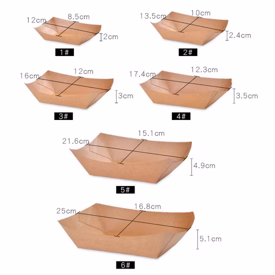 Fast Food Package Boat Shape Tray